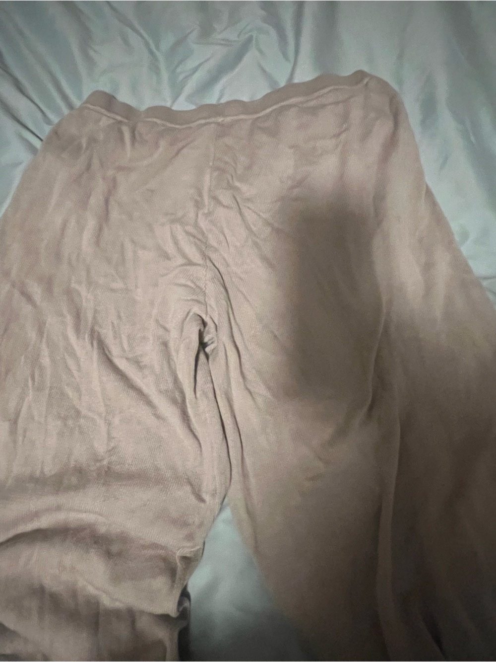 Soft Ribbed Lounge Pants in beige